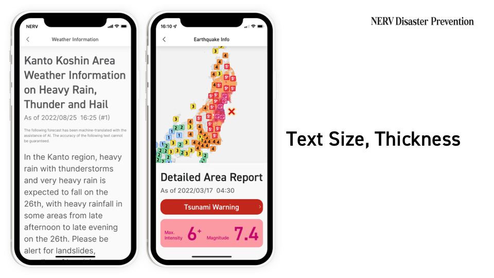 Text Size, Thickness